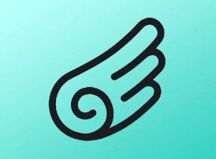 A decal of a stylistic round wing