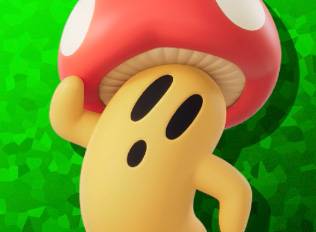 Cappy, a mushroom-cap wearing character, in Kirby Air Riders