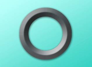 A decal of a silver circle