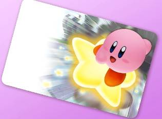 Kirby Rides on a Warp Star in a Kirby Air Riders License Card Template