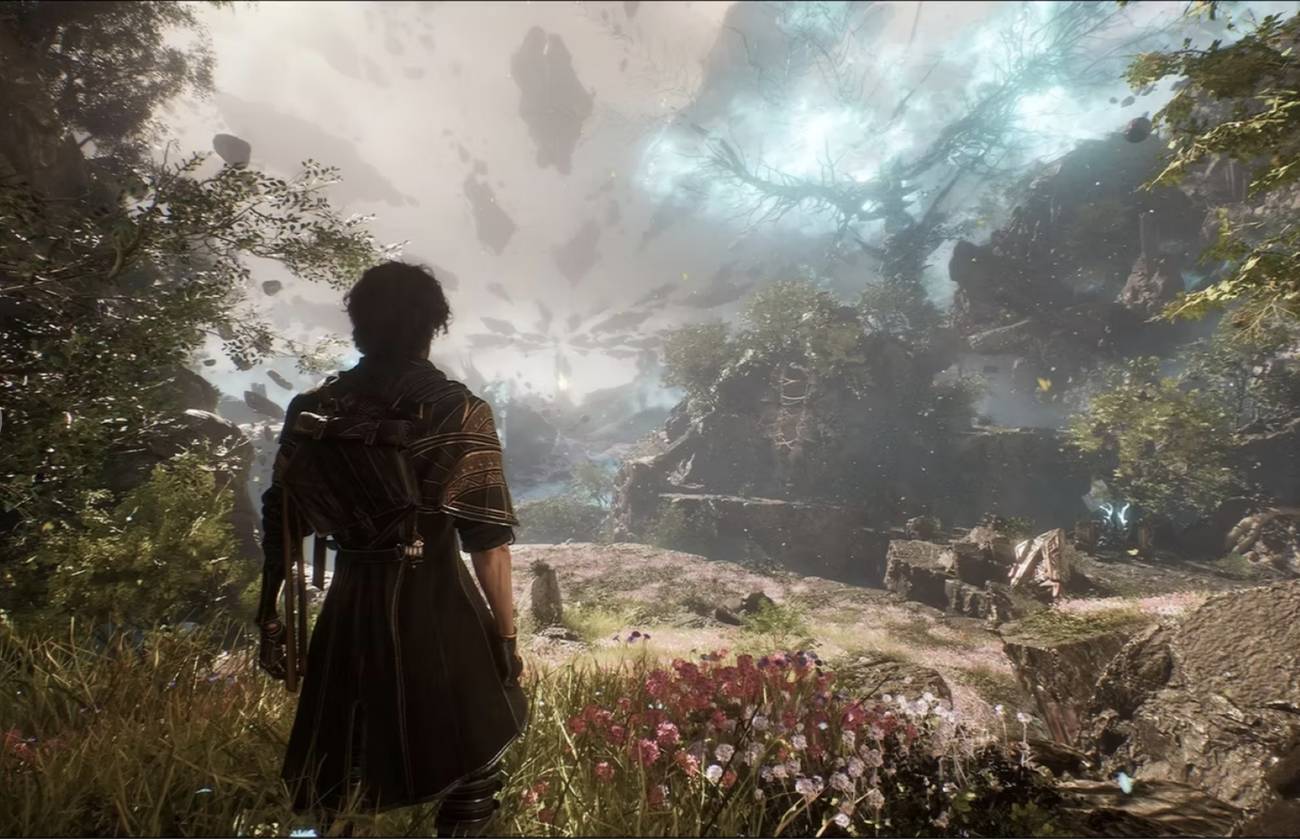 Gustave looking at the continent in Clair Obscur Expedition 33.