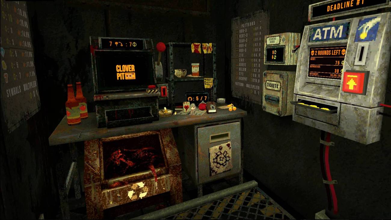 A slot machine is stuck in a corner in CloverPit one of the best games of 2025