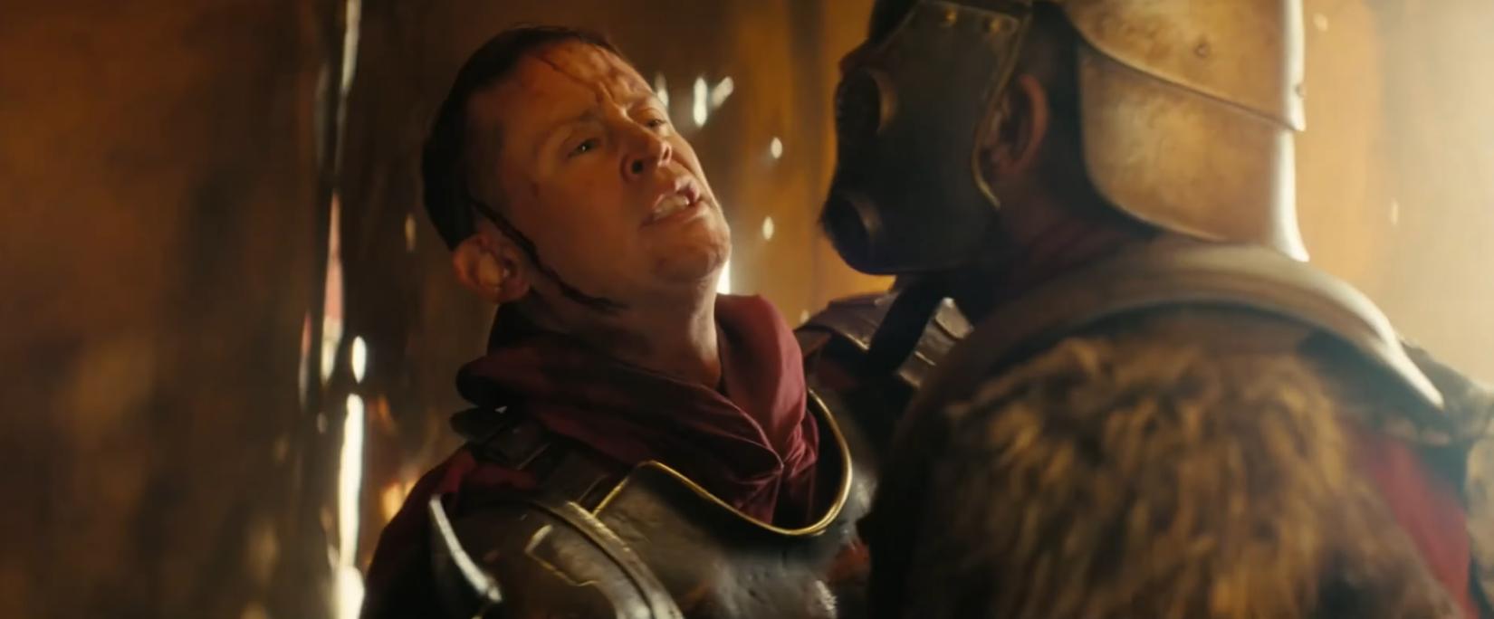 Macaulay Culkin's Legate stabbing another member of the Legion in Fallout season 2