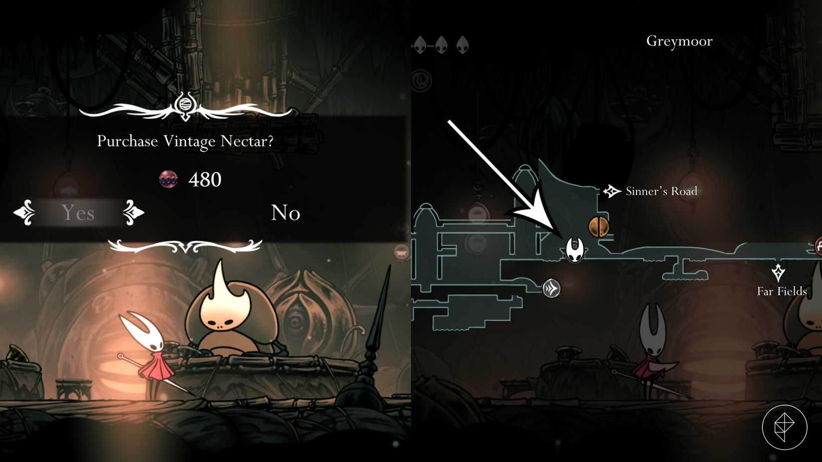 The Vintage Nectar location in Hollow Knight Silksong.