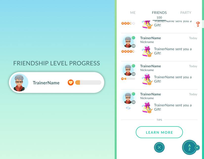 A friendship screen in Pokémon Go showing the way Forever Friends progresses