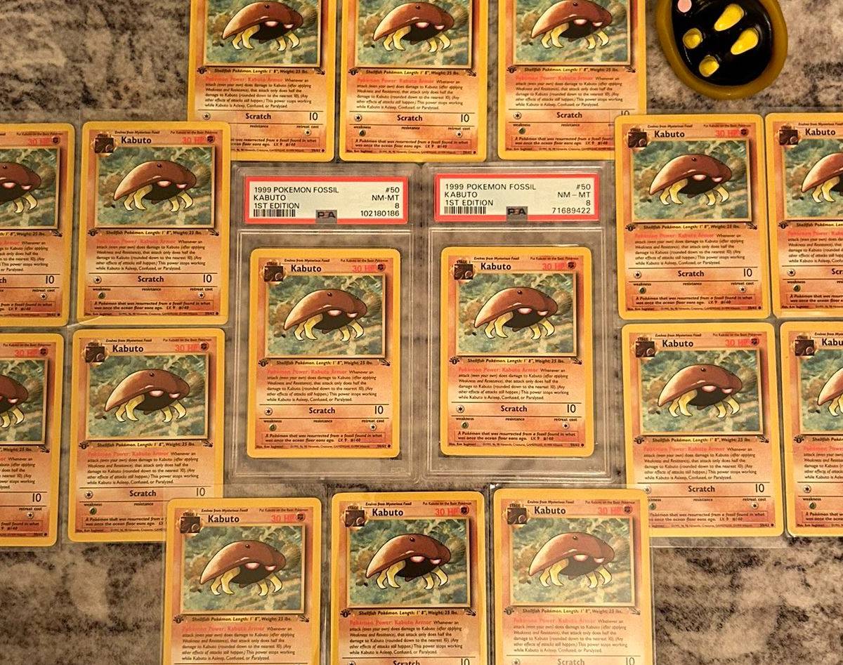 are the trick or trade pokemon cards good Vintage Original Pokmon Fossil Set 1999 Kabuto Trading Card!