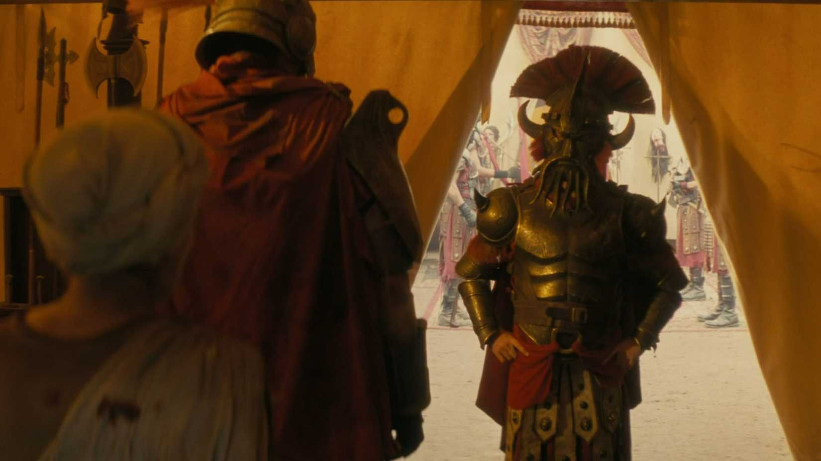 A Legate standing in the Legion camp in the Fallout TV show.
