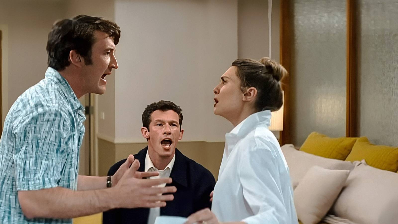 Larry, Joan, and Luke shout at once in Eternity