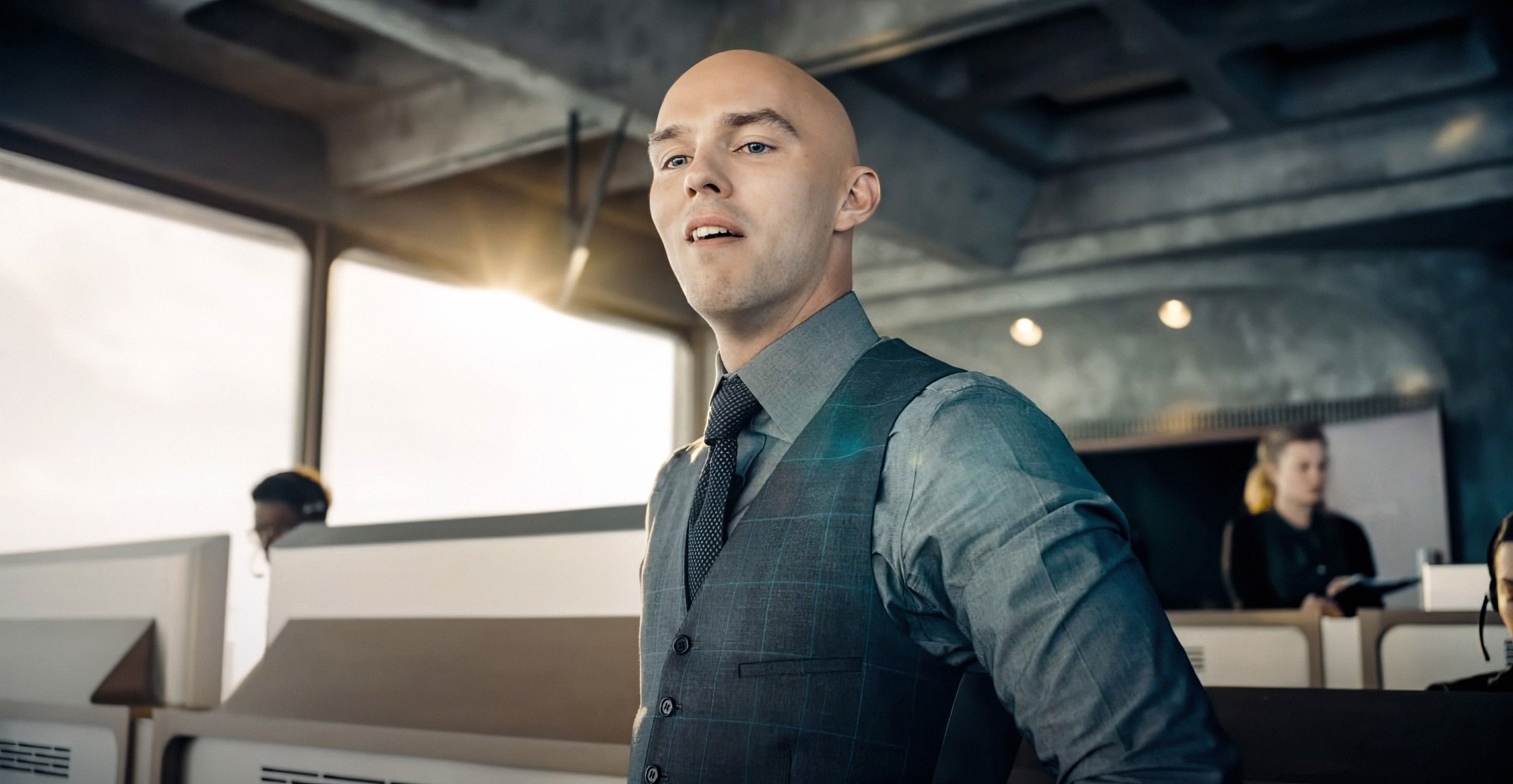 Nicholas Hoult as Lex Luthor in 2025's Superman sneers as if to say 