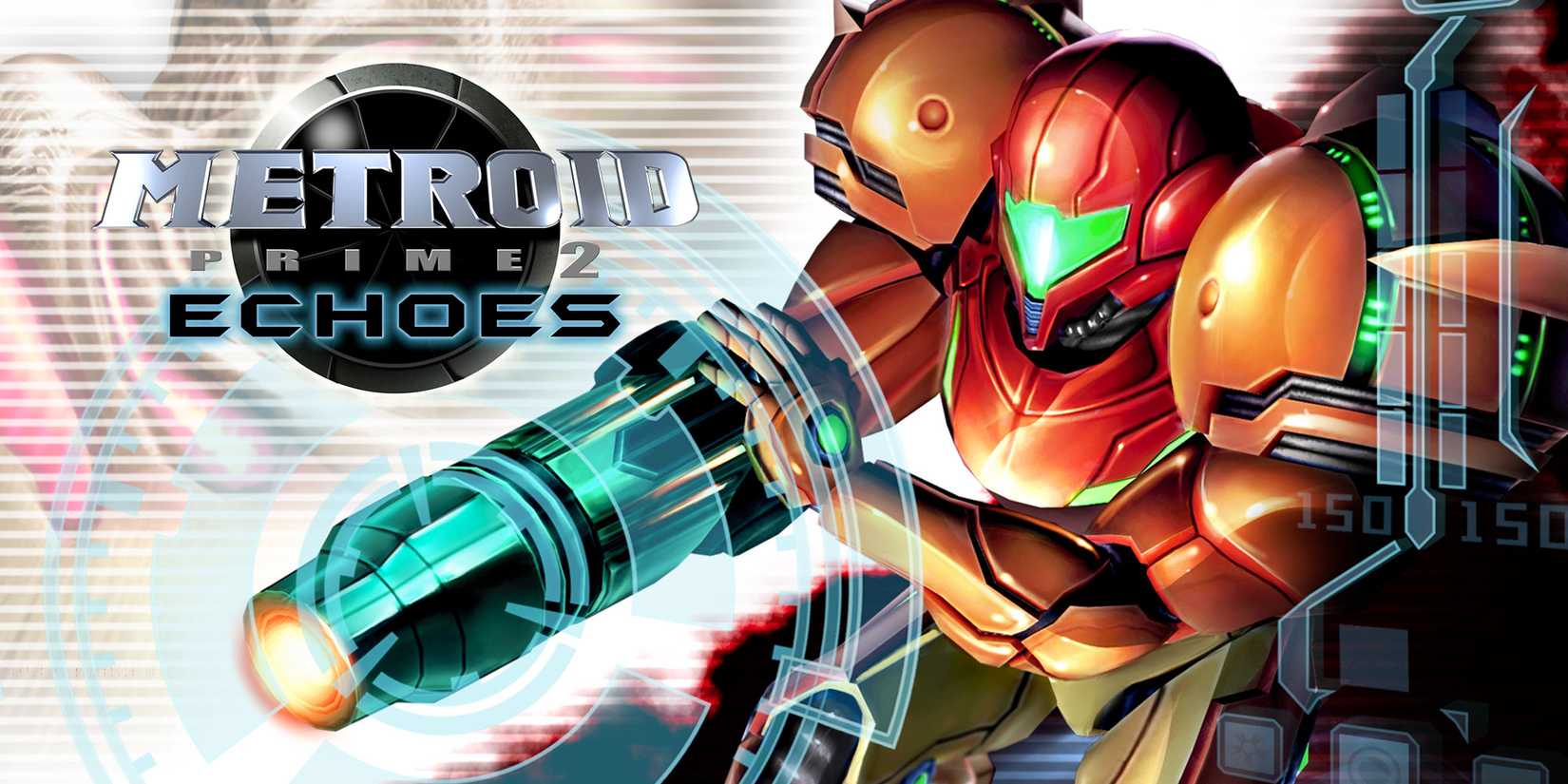 Samus poses in Metroid Prime: Echoes key art.