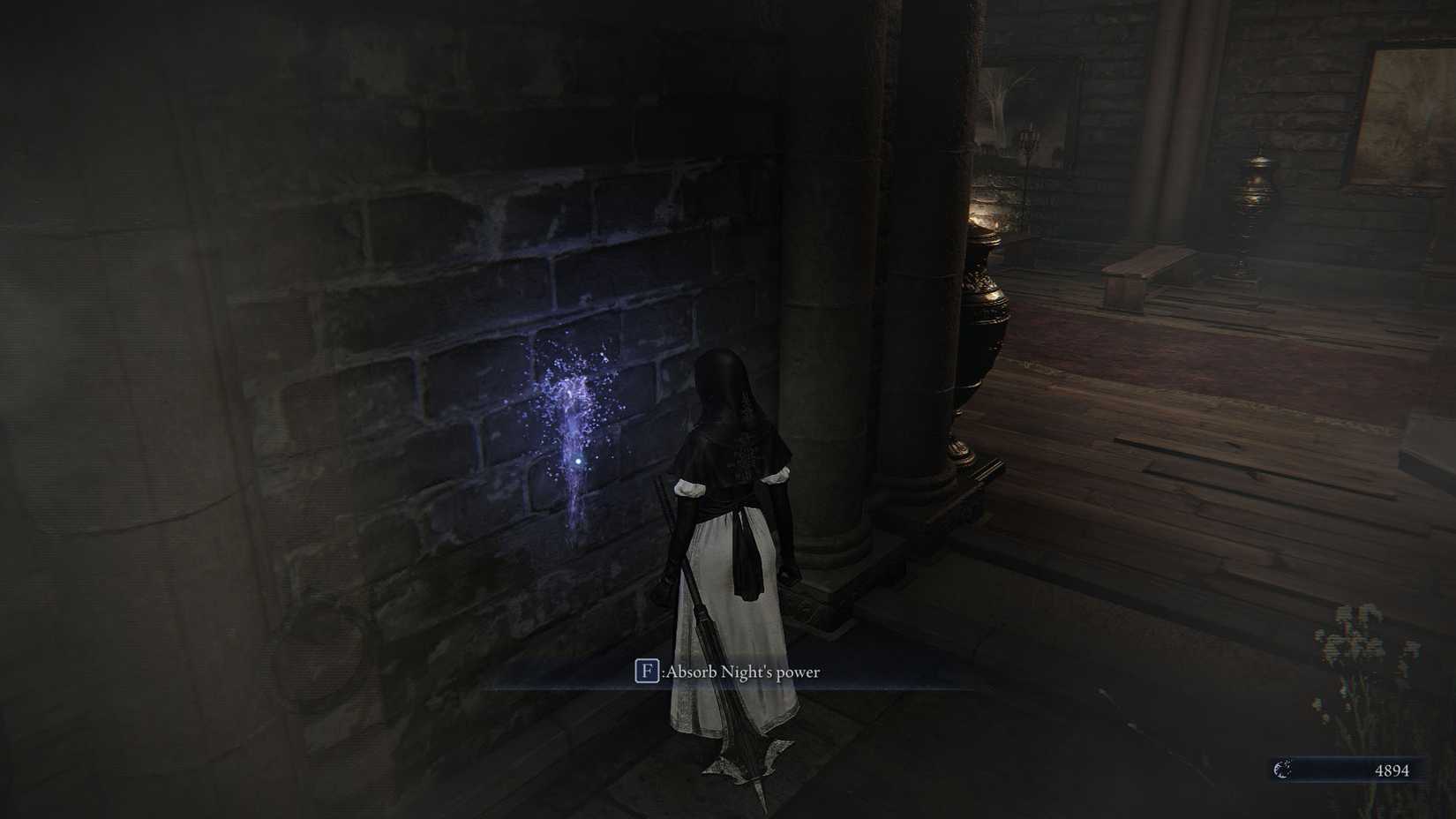 An Elden Ring Nightreign screenshot showing the Undertaker in front of a wall where there's a blue glow
