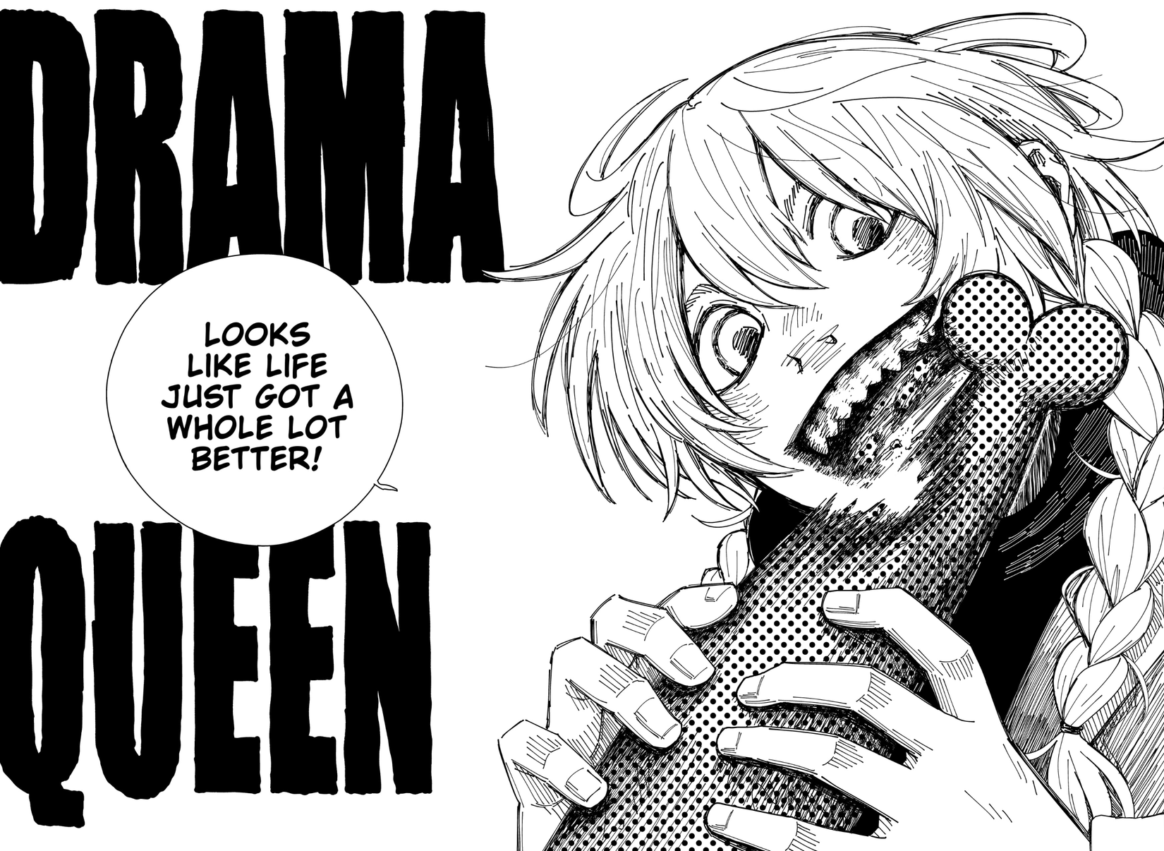 Nomamoto from Drama Queen eating an alien