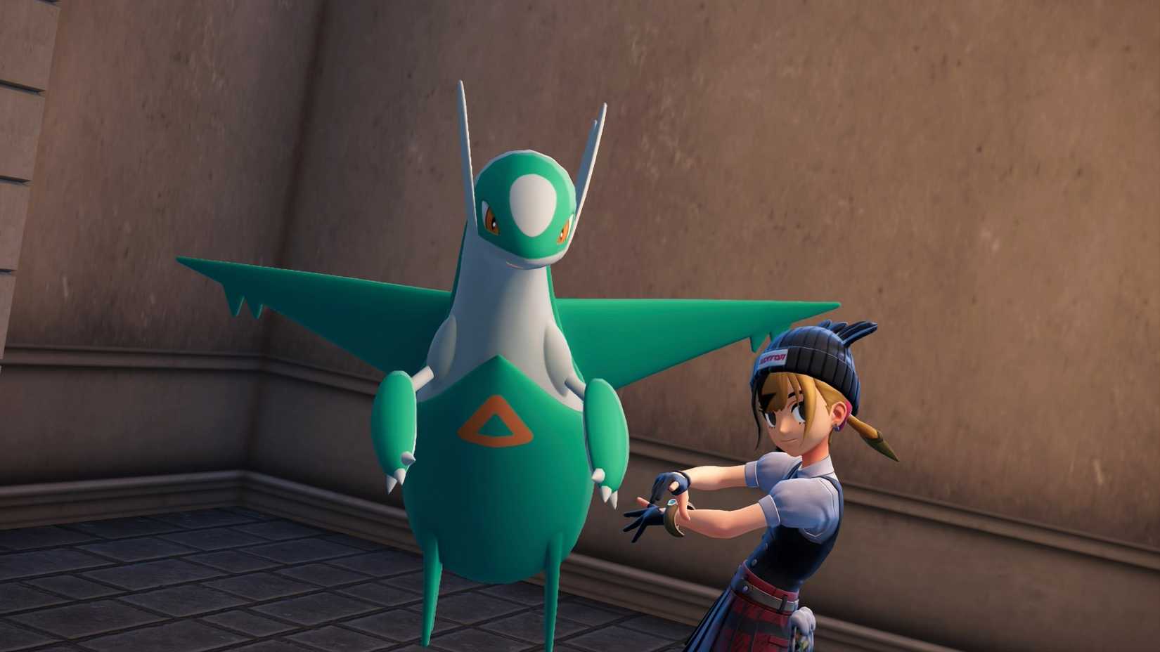 Shiny Latios and a trainer in Pokémon Legends: Z-A