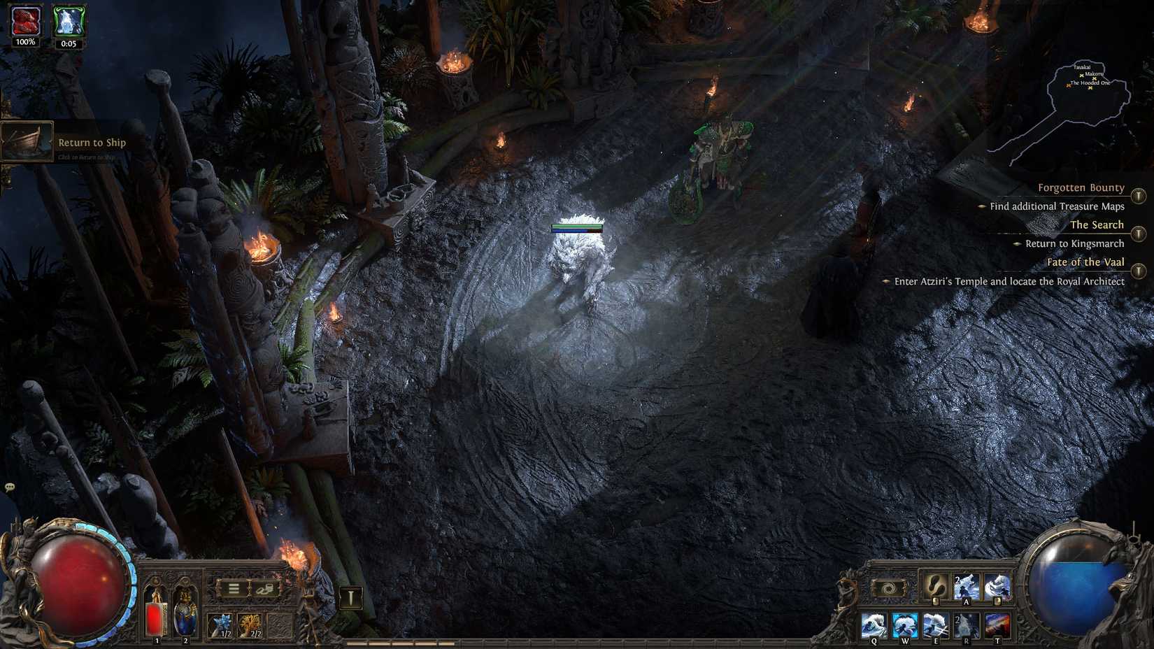 A Path of Exile 2 screenshot showing the Wolf Druid under the moonlight