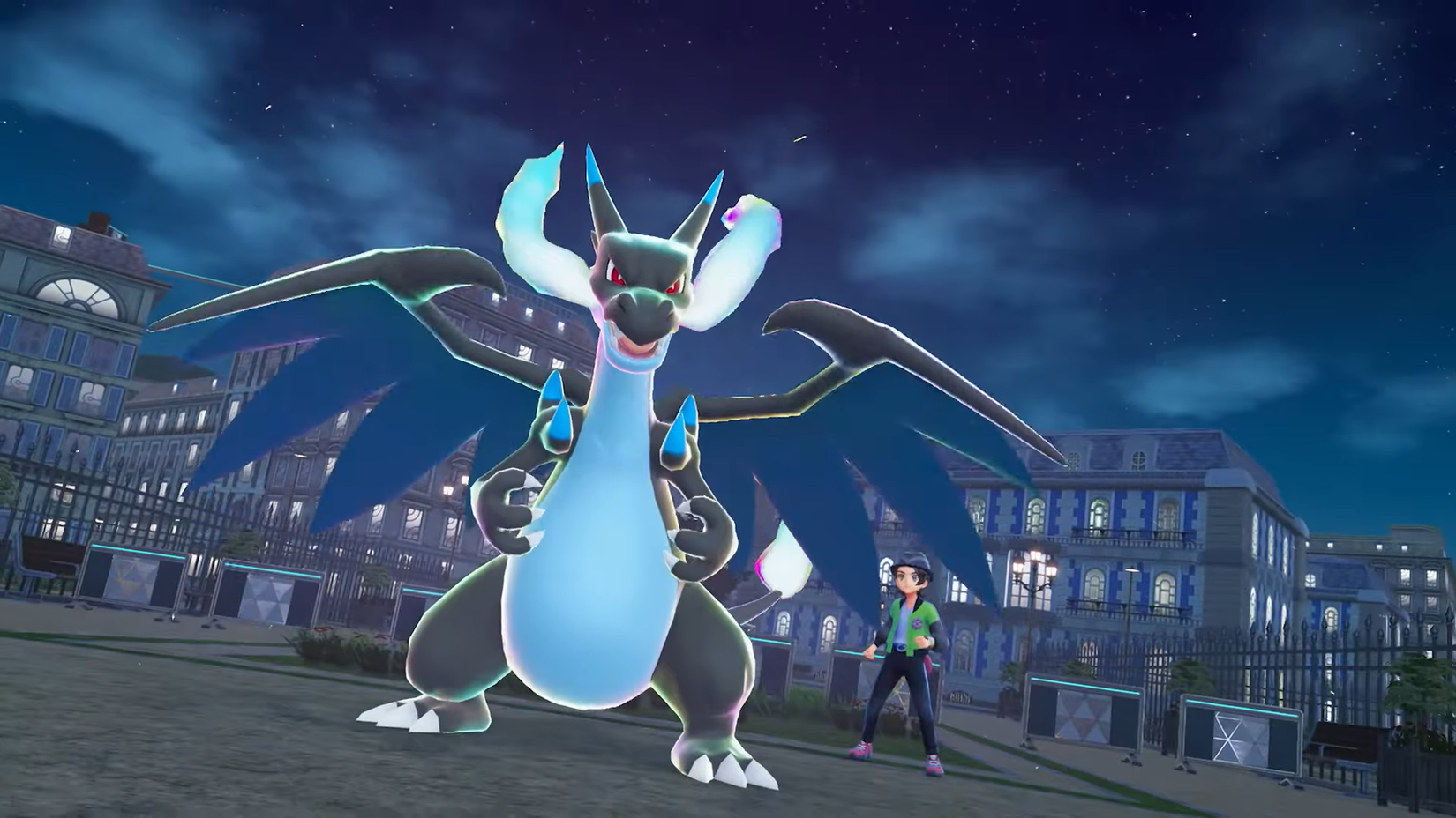 An Alpha Mega Charizard ready for battle in Pokemon Legends: Z-A