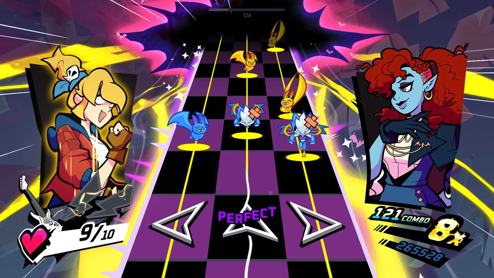 A fret-like rhythm board appears in Rift of the Necrodancer.