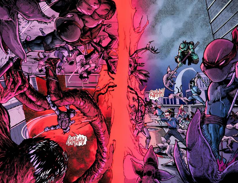 TMNT x Stranger Things spread