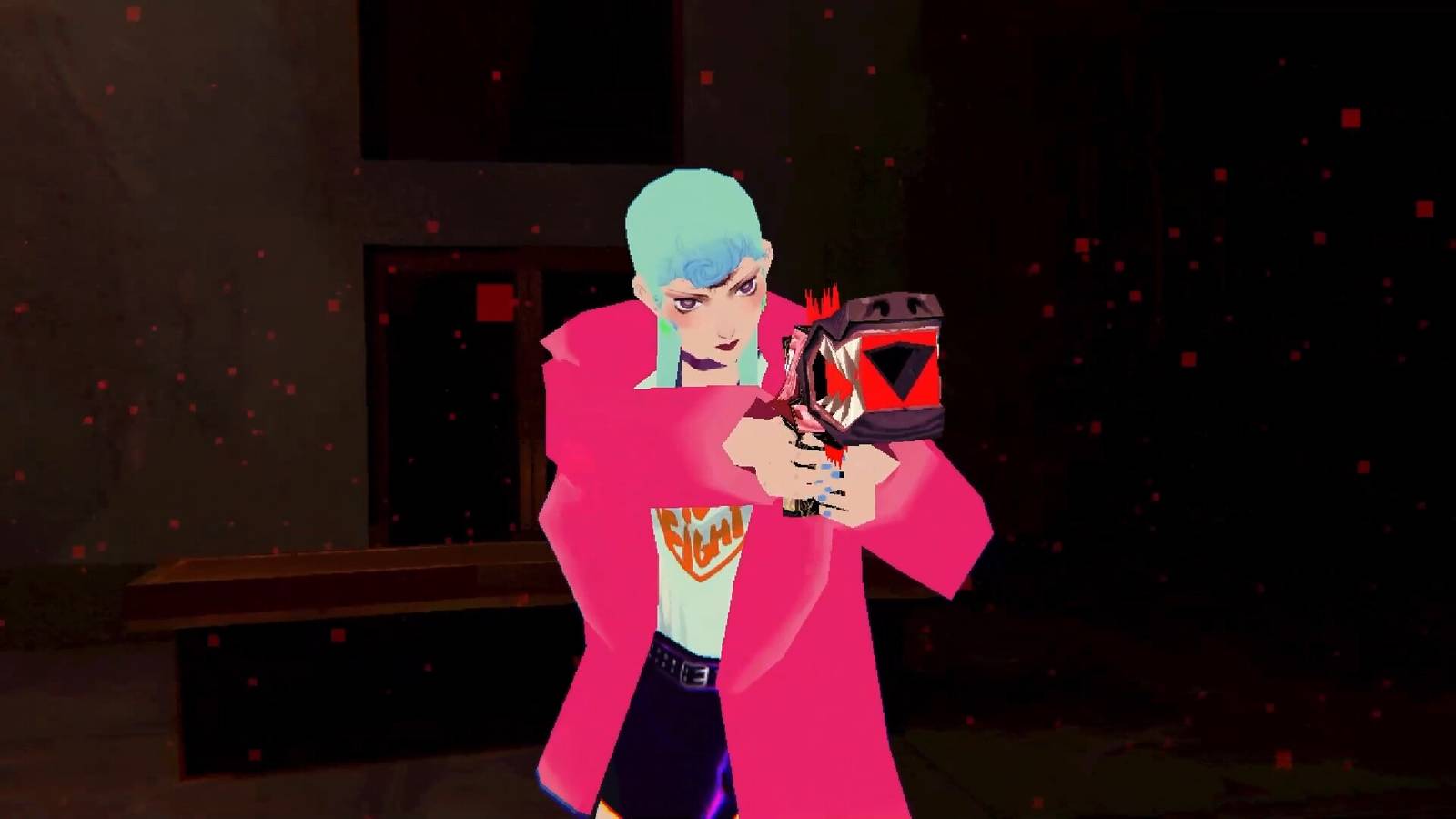 Sorry We're Closed character aims a gun toward the screen