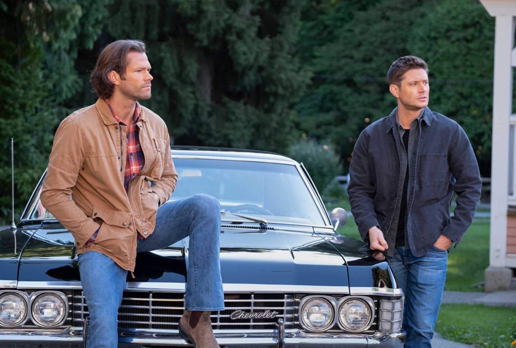 Jensen Ackles and Jared Padalecki as Dean and Sam Winchester on Supernatural