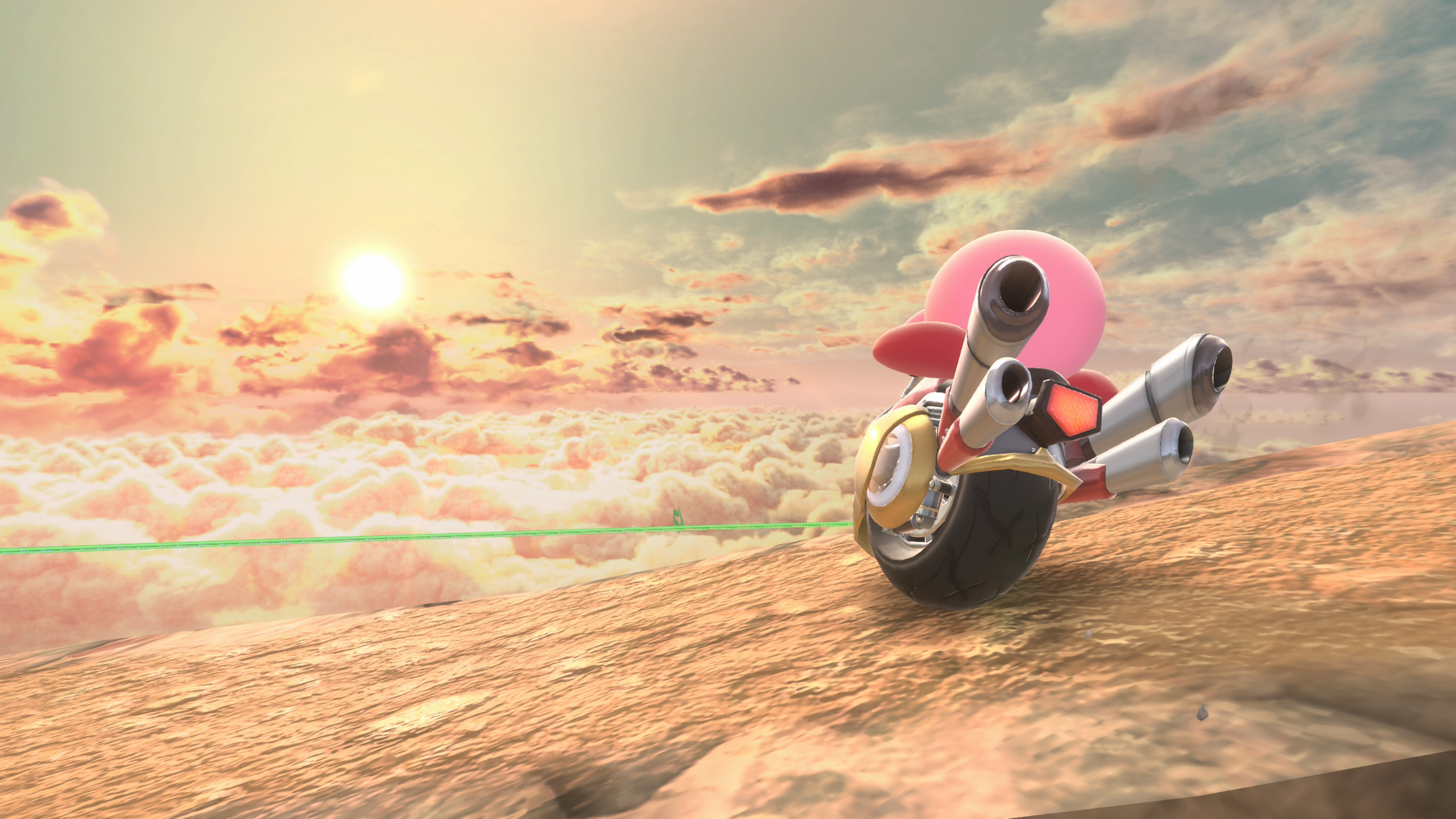 Kirby gazes upon the sunrise of a grateful universe for the best 2025 games in Kirby Air Riders