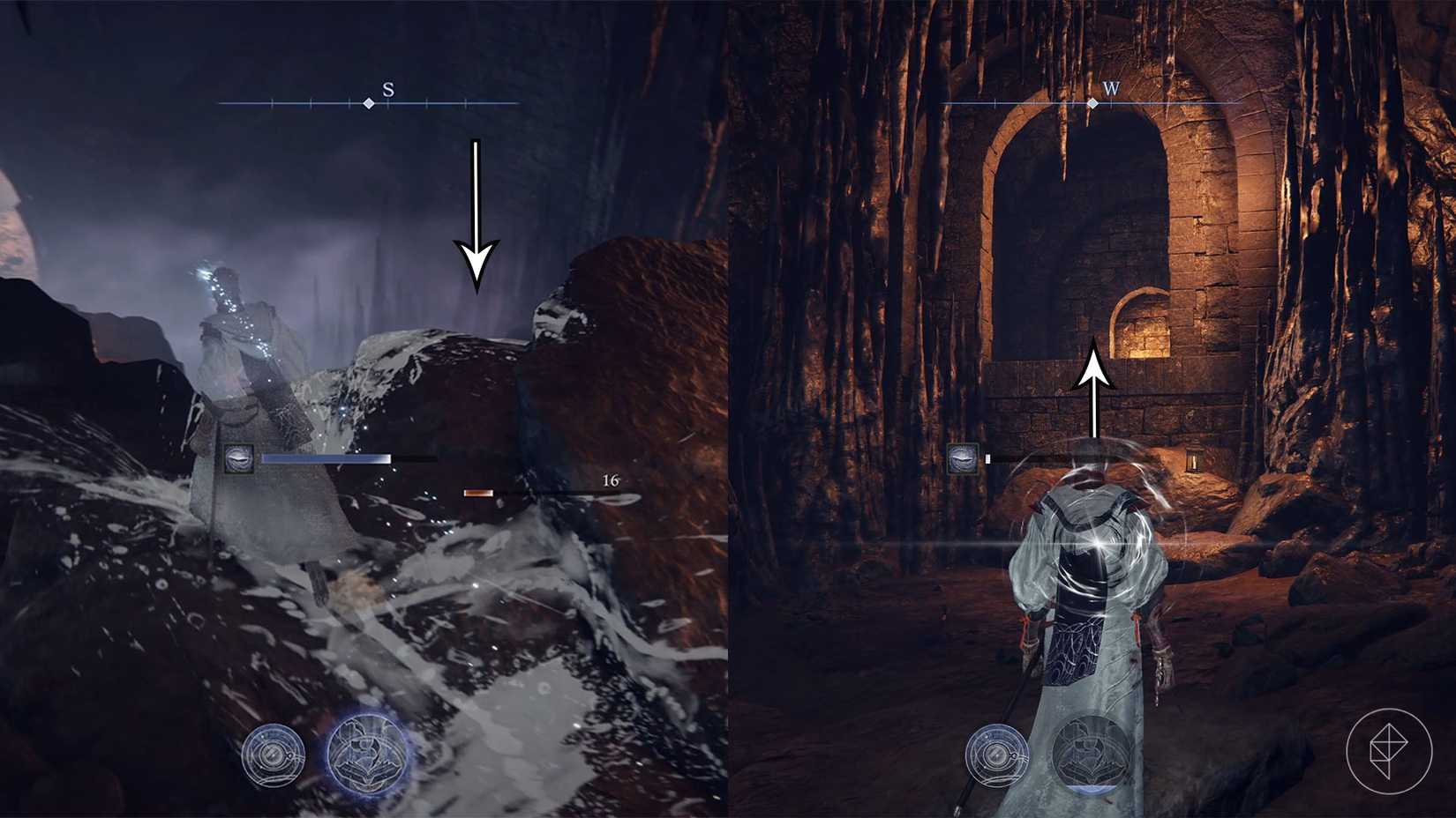 The path to the window under the fort in the marsh in Elden Ring Nightreign.