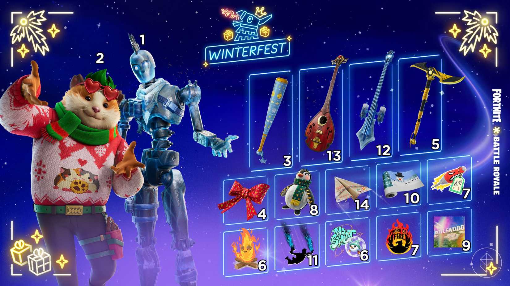 All Fortnite Winterfest 2025 presents and gifts list