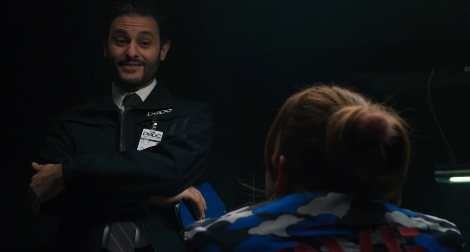 Arian Moayed as Agent Cleary interrogates Ms. Marvel in the MCU show Ms. Marvel