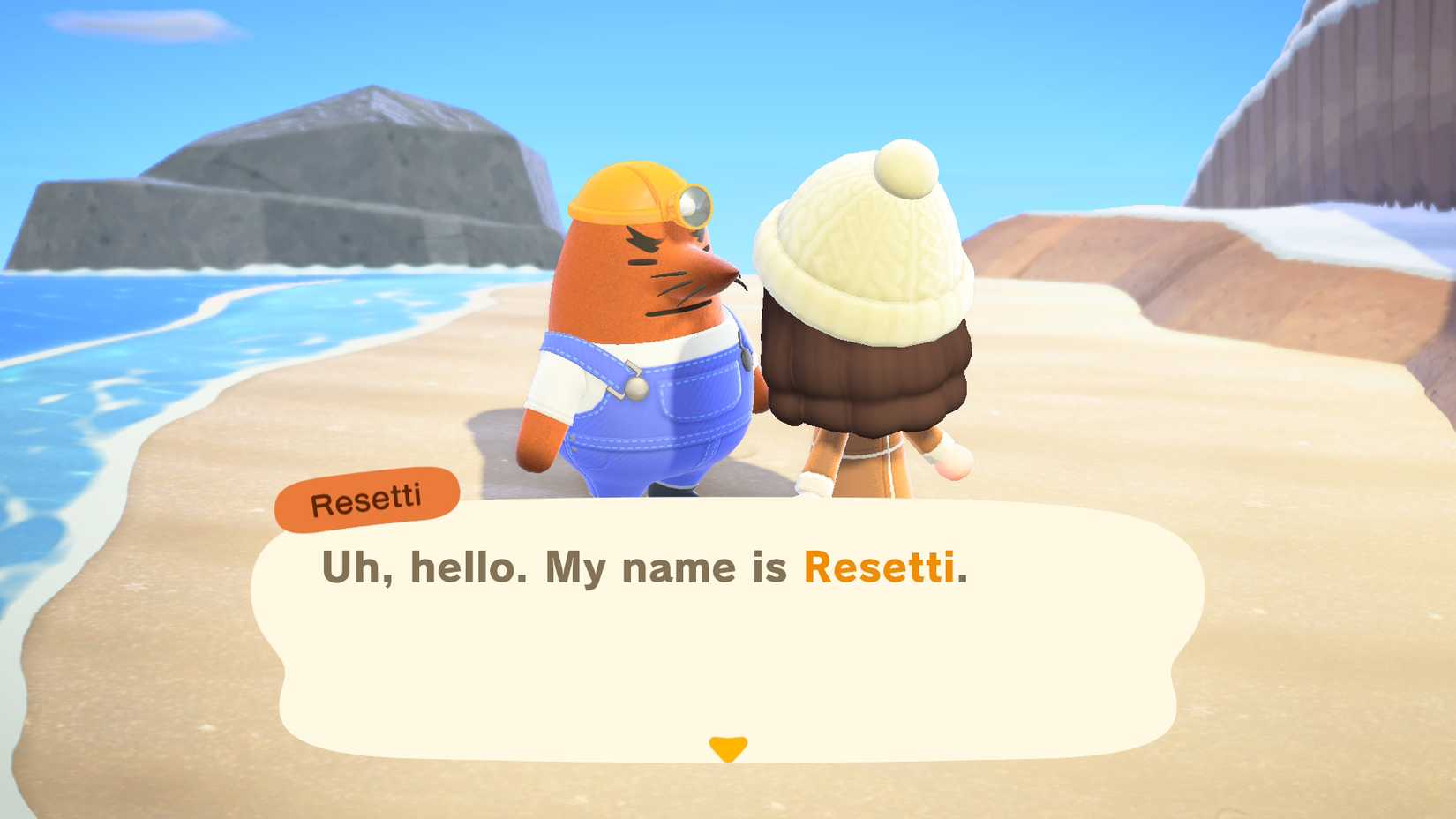 ACNH Resetti Introducing himself to the player