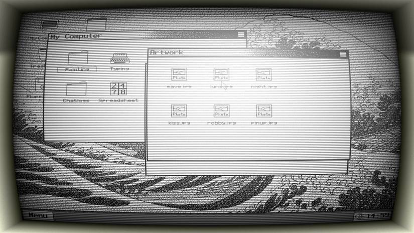 The computer interface of After Hours, a puzzle ARG game on Steam where players peruse files to solve a mystery.