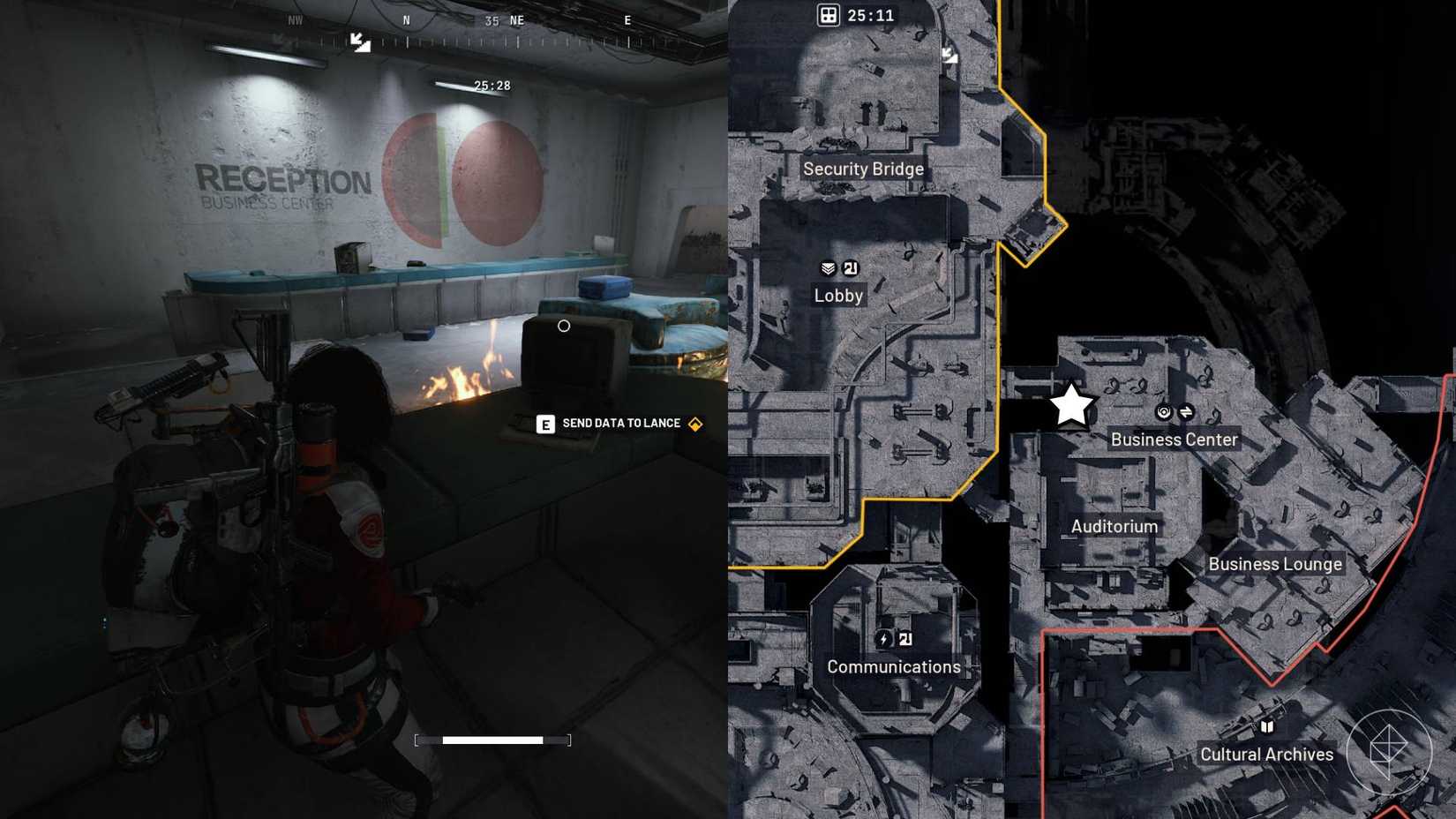 Lugar de la computadora en recepción en Arc Raiders