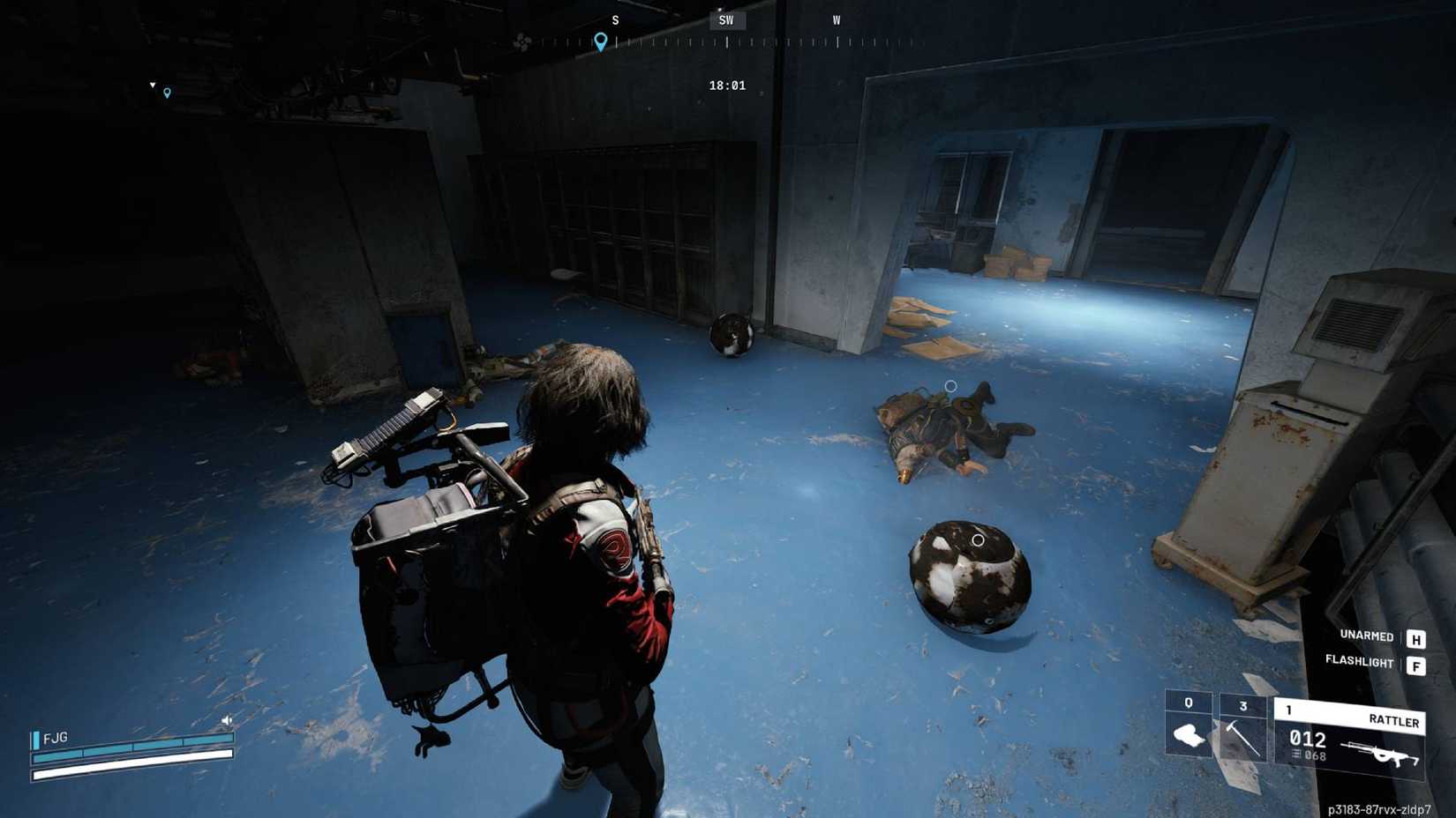 The player on Stella Montis standing amongst a massacre, with multiple dead bodies and Fireballs.