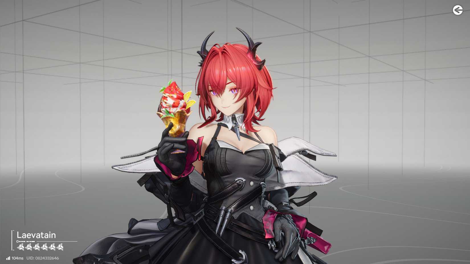 An Arknights Endfield screenshot showing the Laevatain character