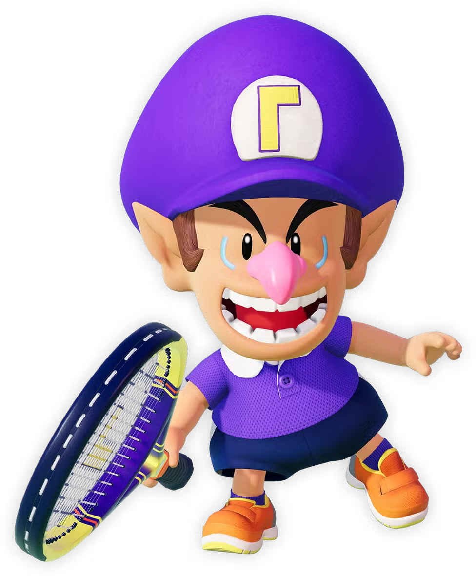 Official artwork of Baby Waluigi from Mario Tennis Fever