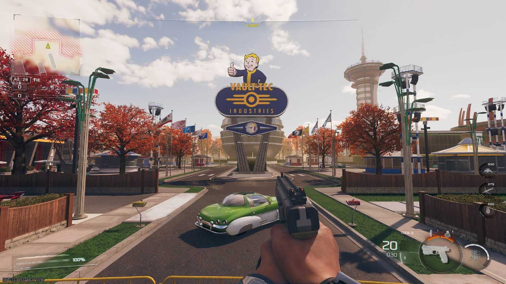 The Vault-Tec Industries sign outside Vault Town in Black Ops 7.