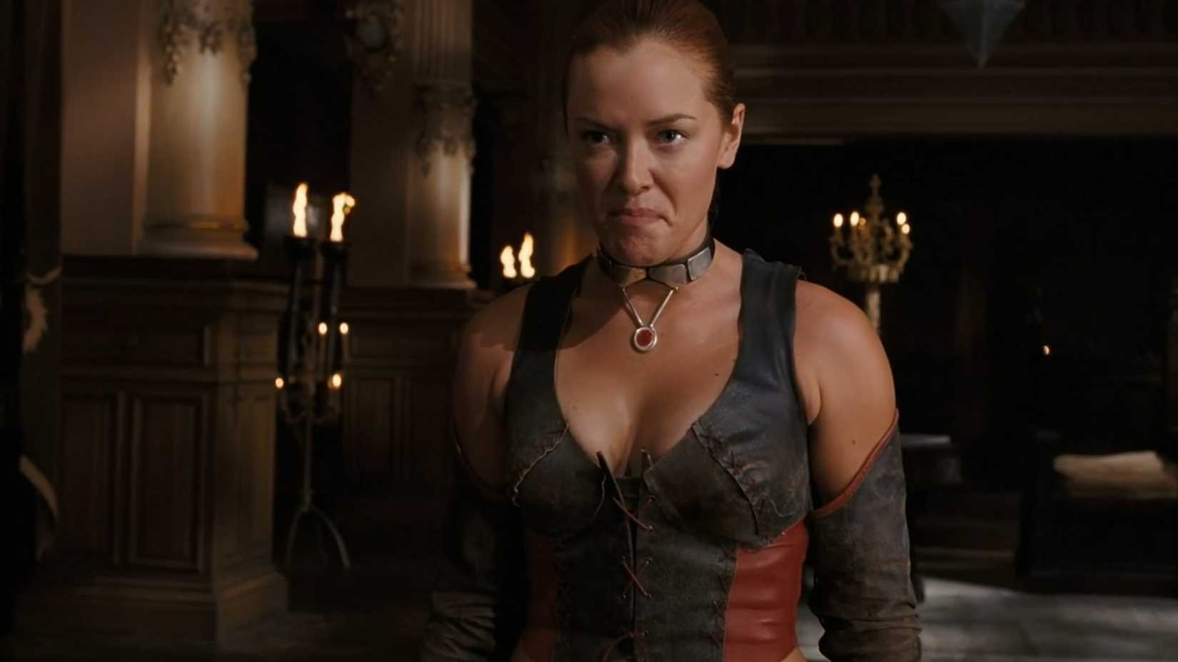 Kristanna Loken appears in a stylized costume in Uwe Boll’s 2006 adaptation of BloodRayne.