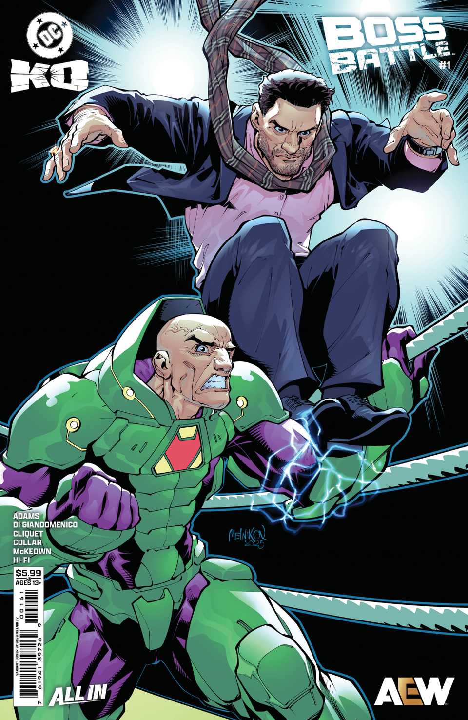 Lex Luthor in an AEW wrestling ring