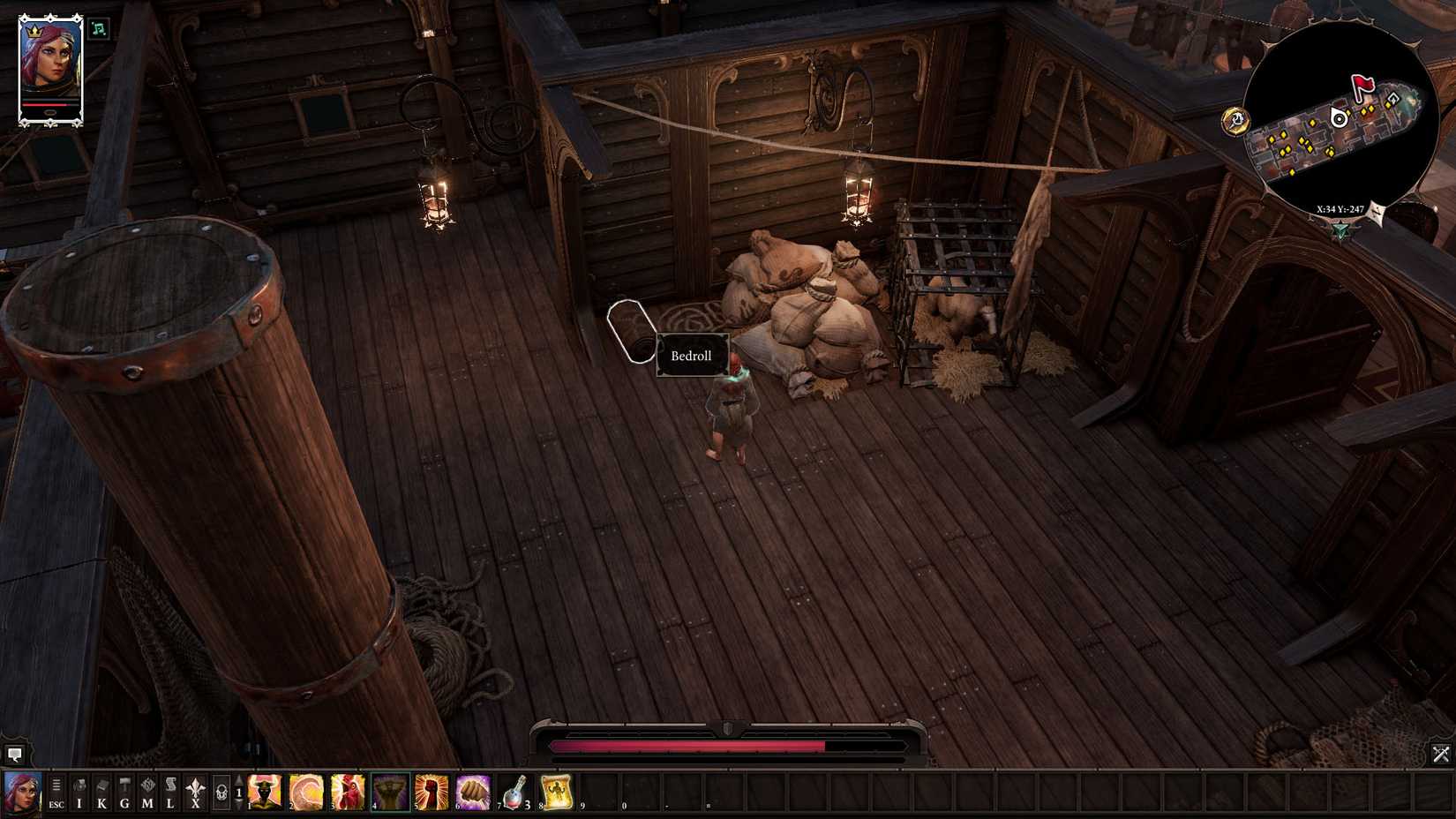  Original Sin 2 screenshot showing a character near a bedroll