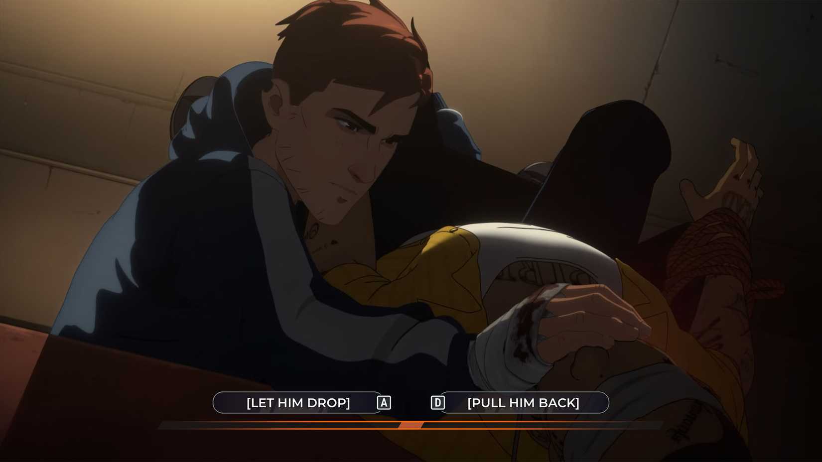 Let him drop or pull him back choice in Dispatch.