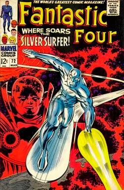 Jack Kirby's Silver Surfer art from Fantastic Four #72