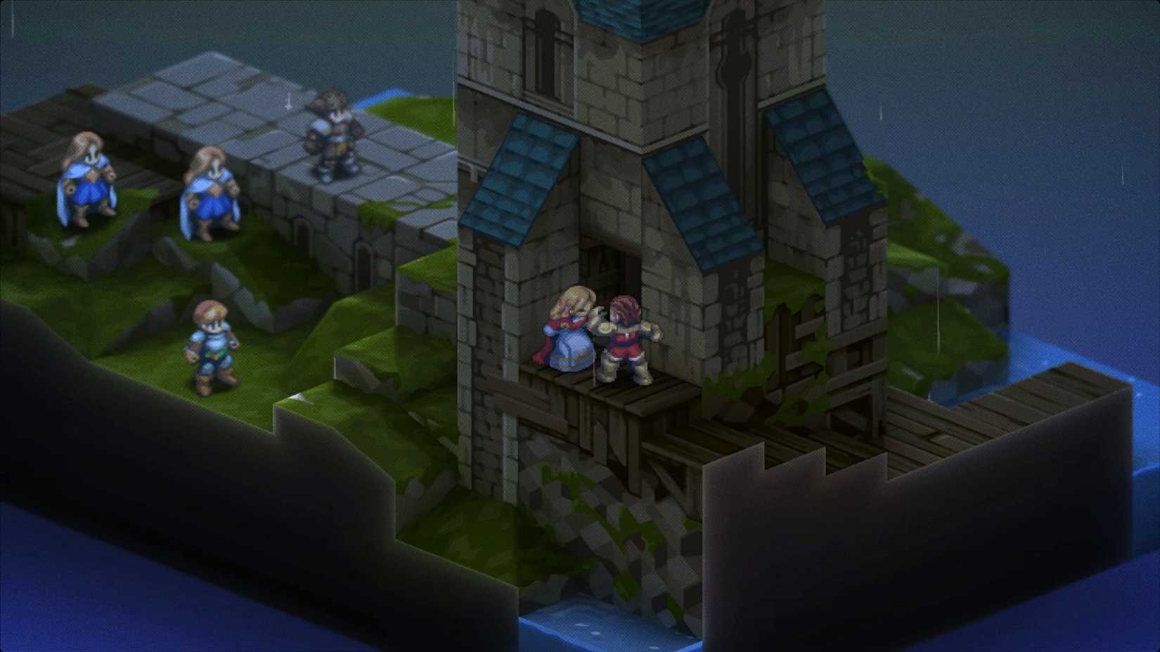 Delita striking Ovellia in FF Tactics