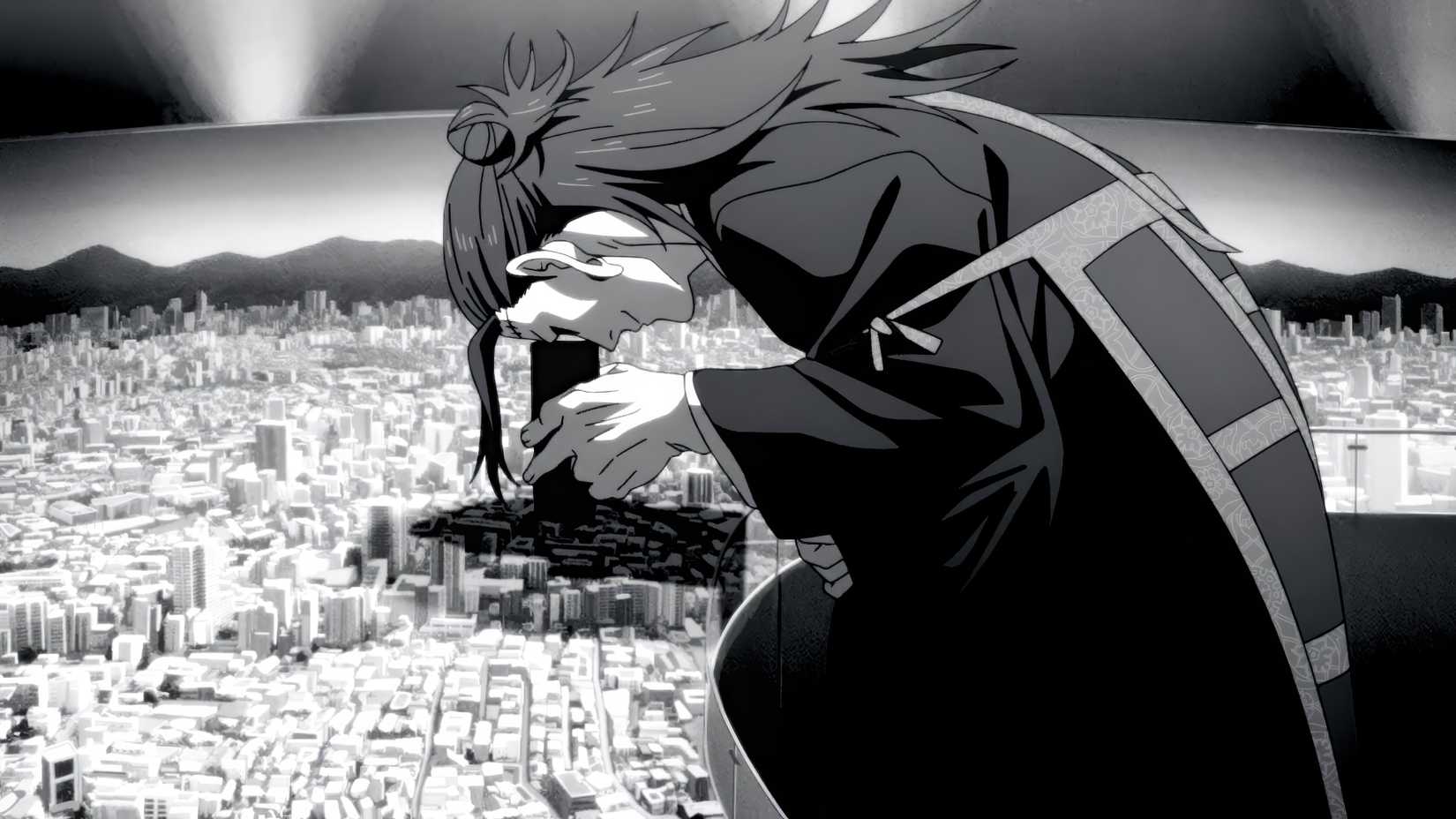 Kenjaku looming over a miniature Japan