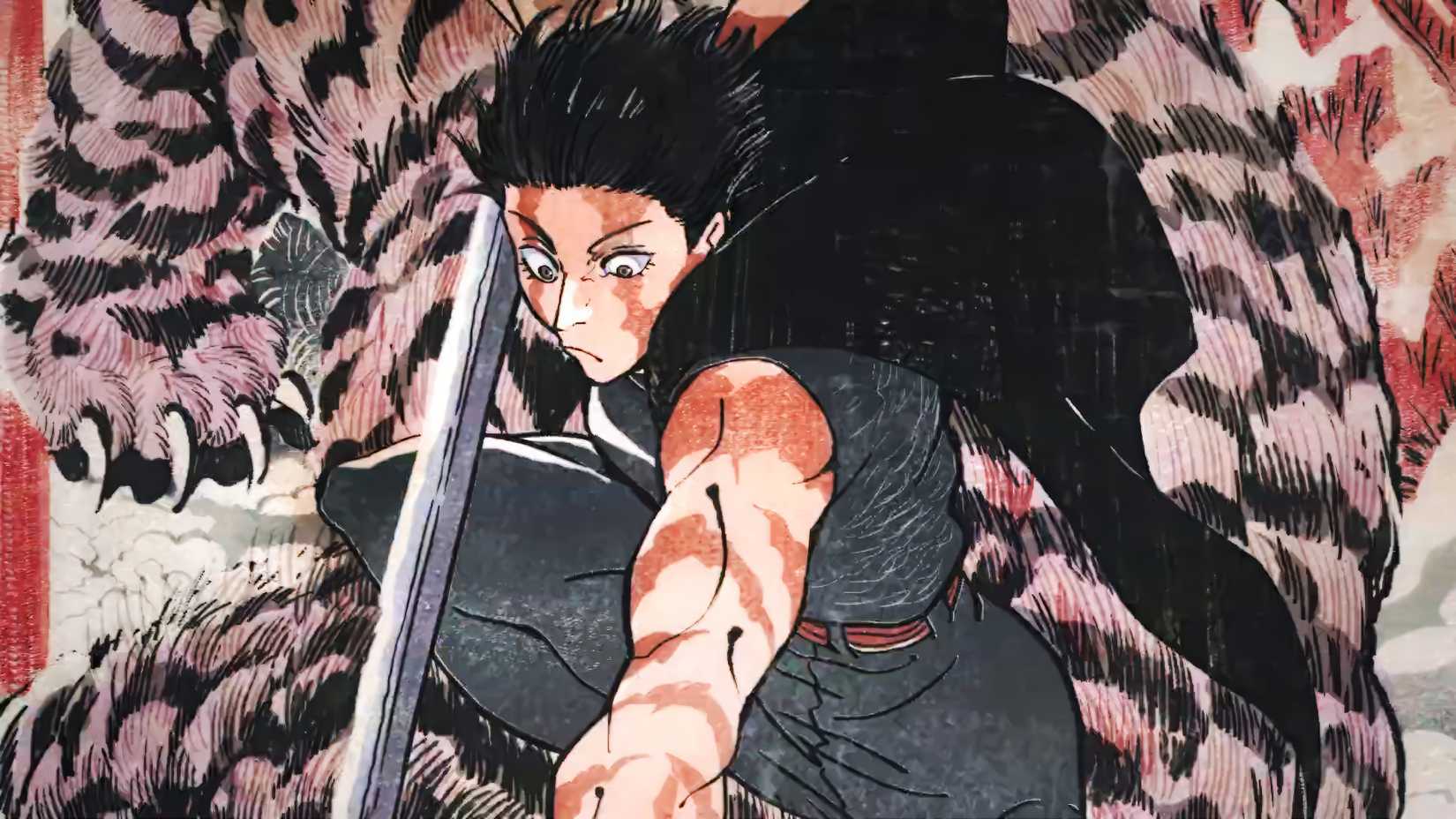 Maki subduing a tiger in the new Jujutsu Kaisen opening