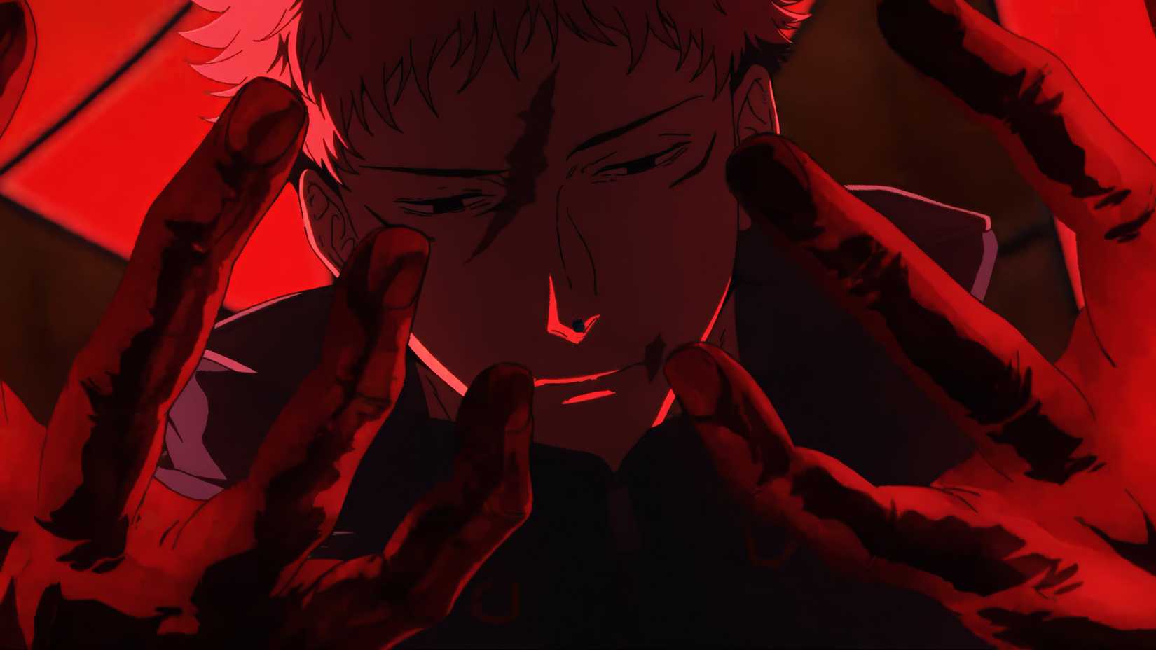 Yuji looking at his blood-stained hands