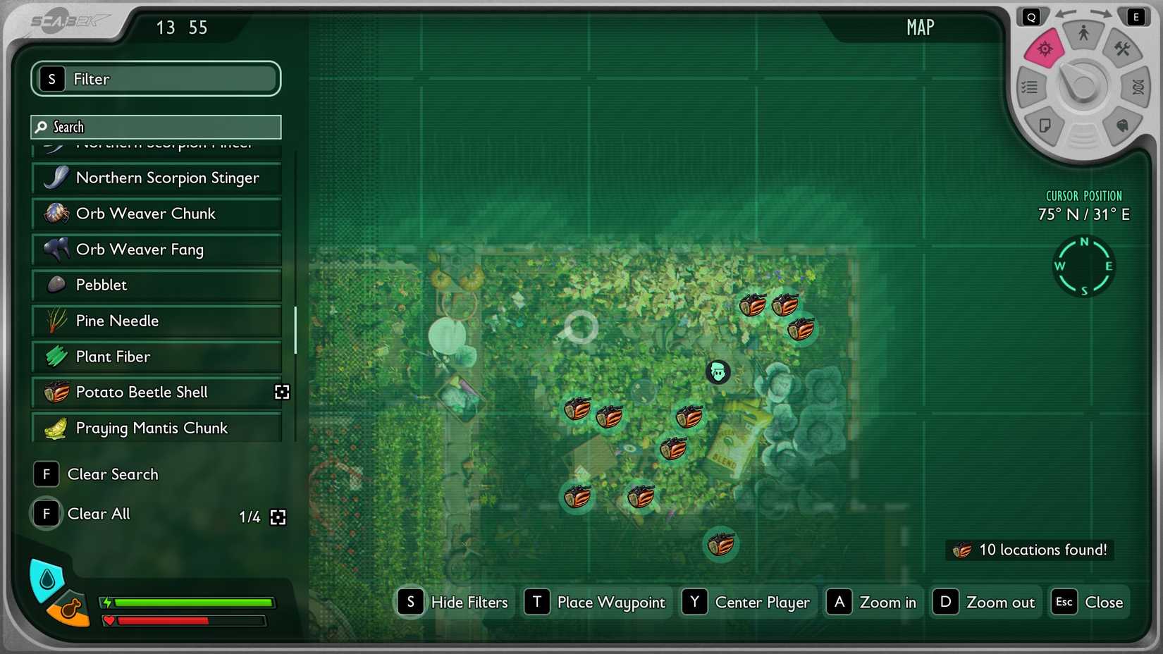 Potato bug locations in Grounded 2's veggie garden