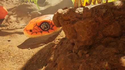 A close-up of the snake in Grounded 2