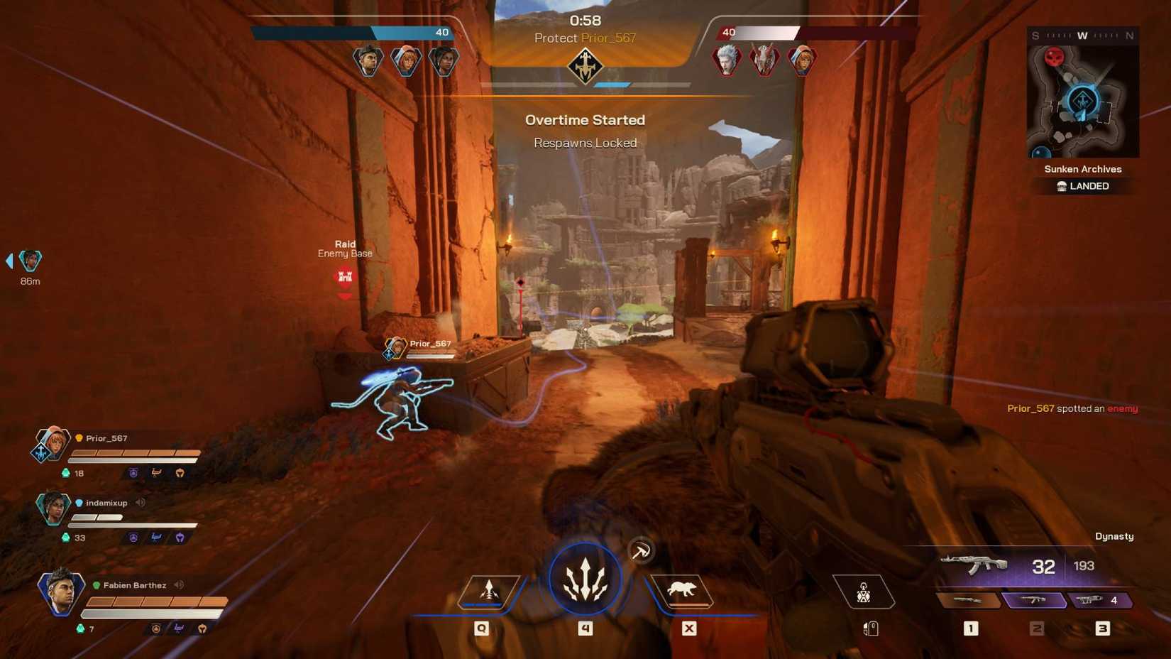 The player in Highguard riding a bear through a tunnel.