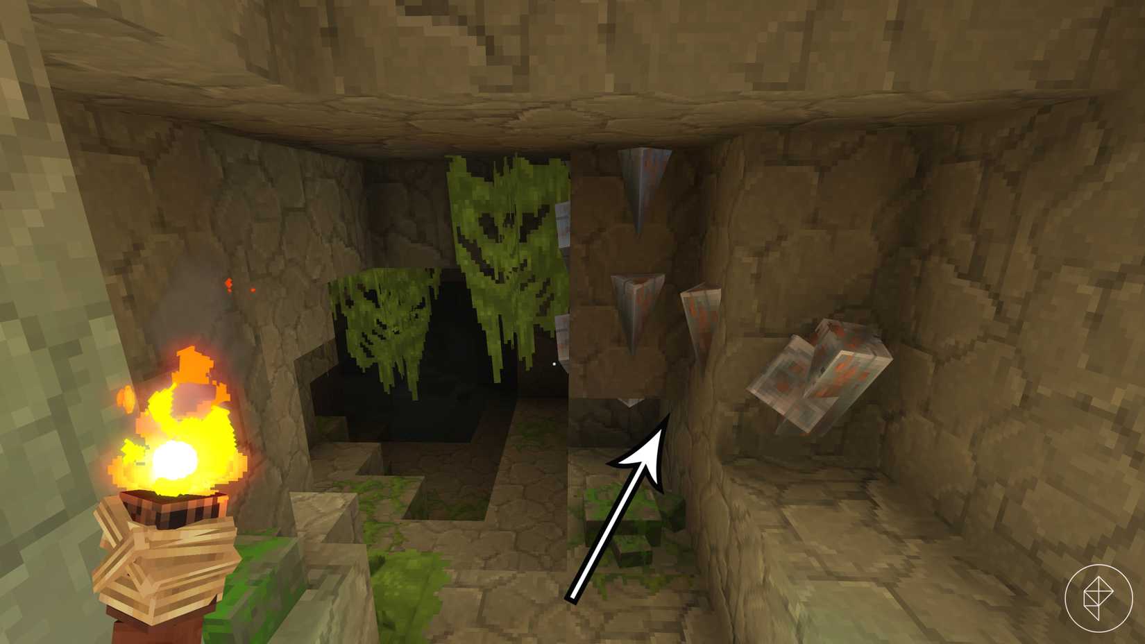 Iron ore inside a cave in Hytale.