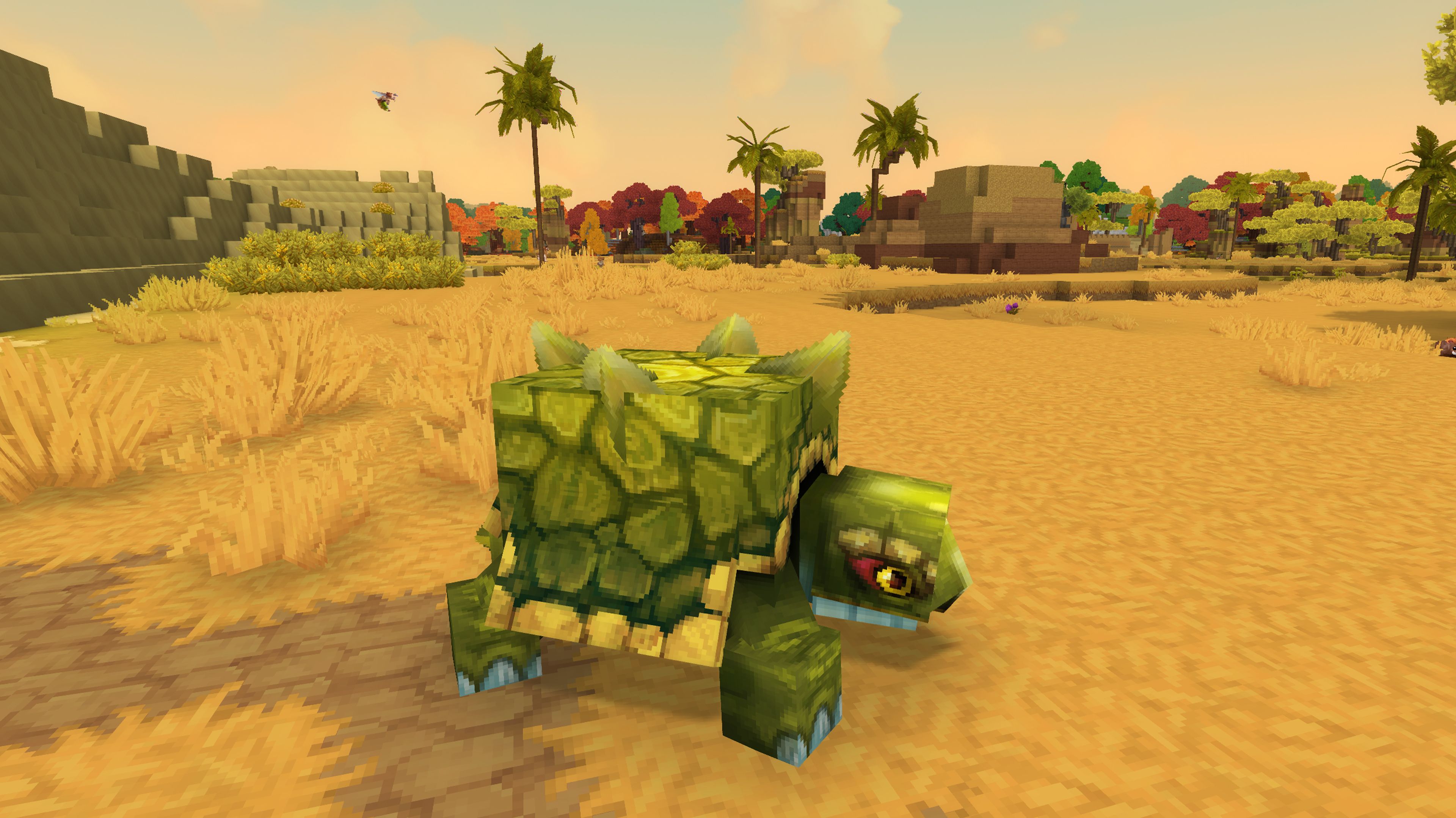 A turtle, who drops sturdy chitin upon defeat, in Hytale.