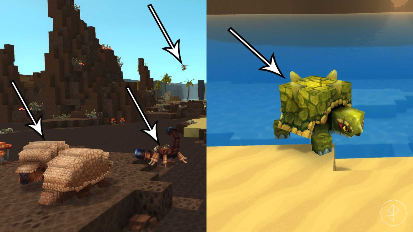 Animals that drop sturdy chitin in Hytale.