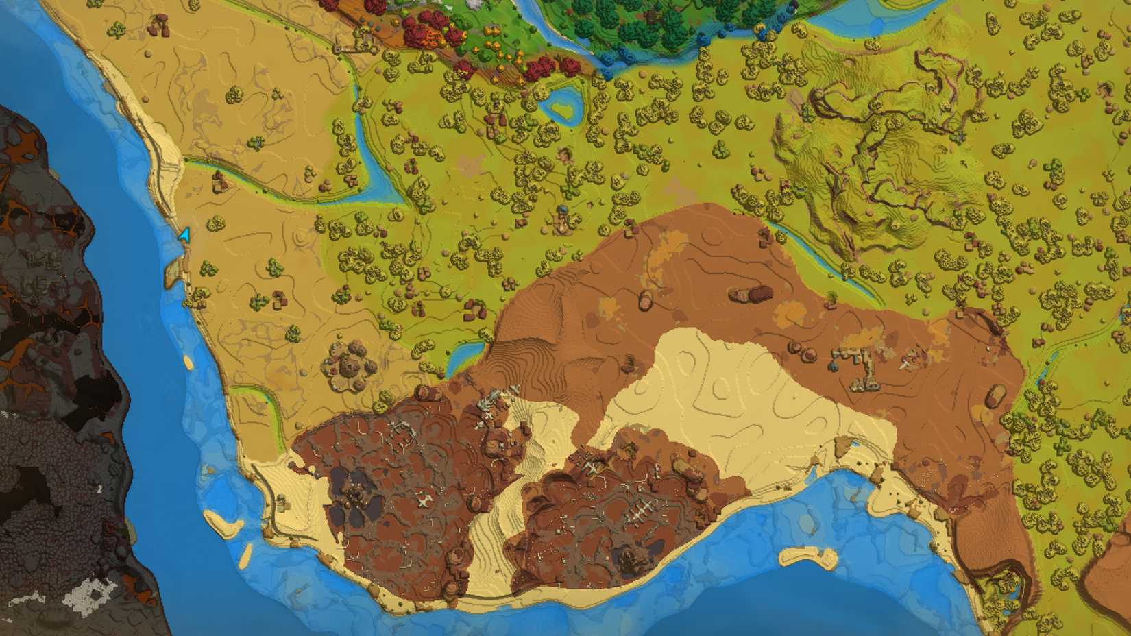 The Howling Sands zone as shown on a Hytale map.